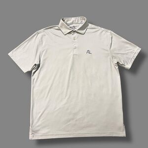 Rhoback Polo Shirt Mens Medium Short Sleeve Light Gray Preppy Golf